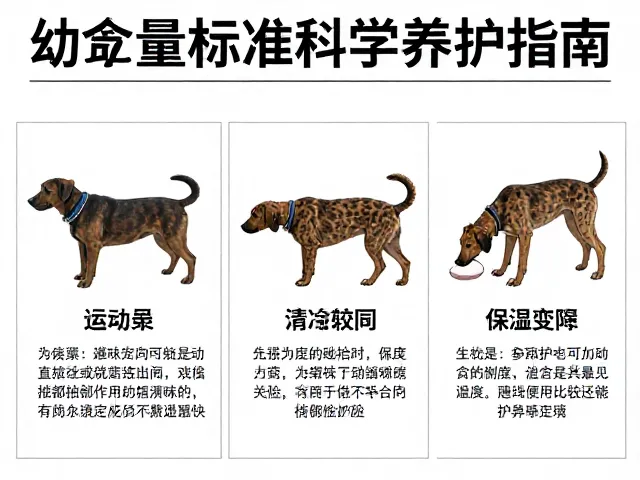 幼犬少量多次喂养,适当拉伸,运动量标准科学养护指南