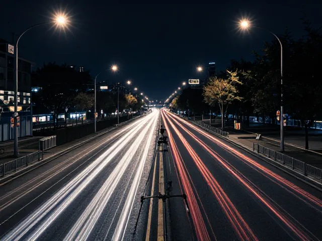 车流光轨引导线怎么拍？三脚架夜景构图训练指南