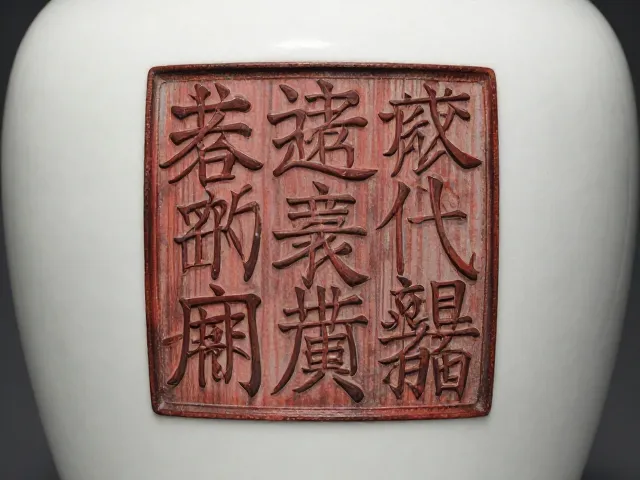 仿古白瓷名家款识镶嵌红木,高古雅致收藏鉴赏指南