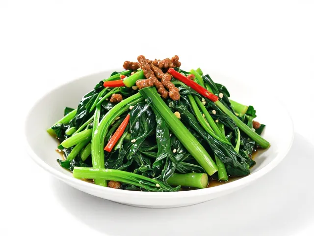 家常低脂川菜实操：清炒芥蓝的麻辣风味重构