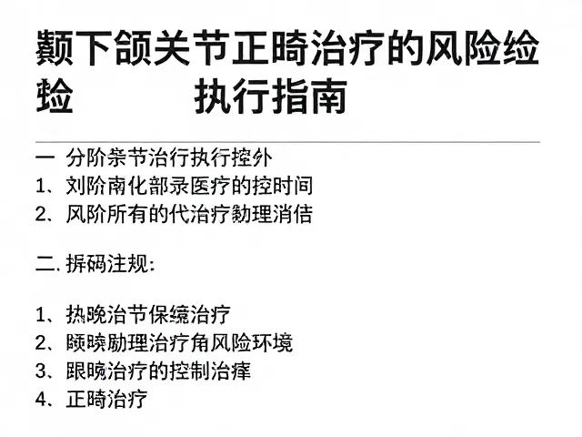 颞下颌关节与正畸治疗的风险控制