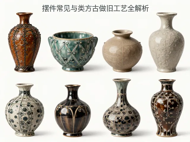 真皮仿皮棉麻丝绒陶瓷摆件常见种类与仿古做旧工艺全解析