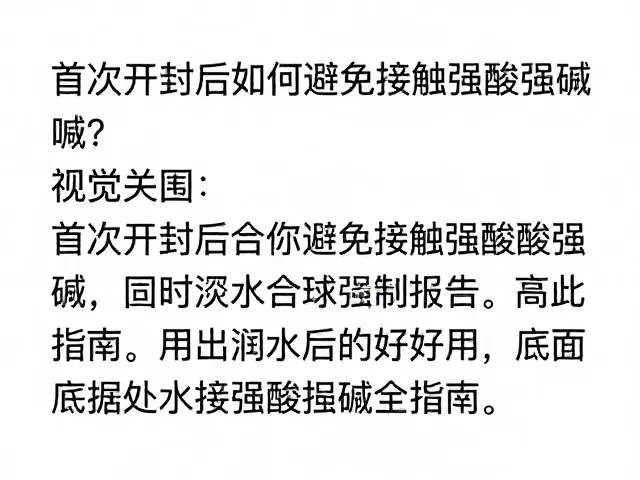 首次开封后如何避免接触强酸强碱？底座漏水处理全指南