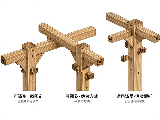 榫卯、可调节与绑线固定,三种主流连接方式优缺点及适用场景深度解析