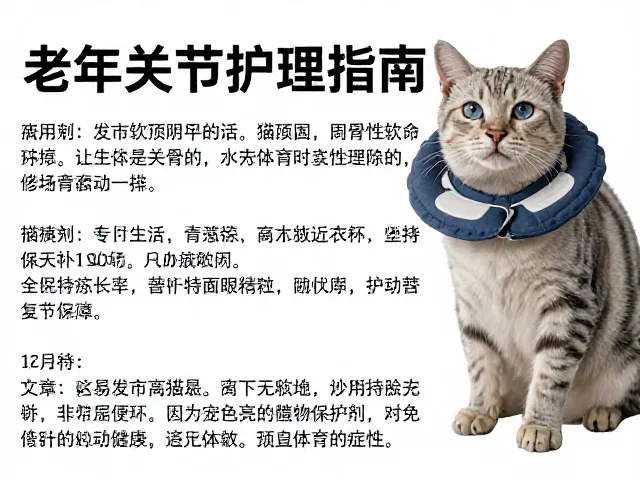 老年猫关节护理指南,专用猫粮搭配舒适猫项圈,助力爱宠健康长寿