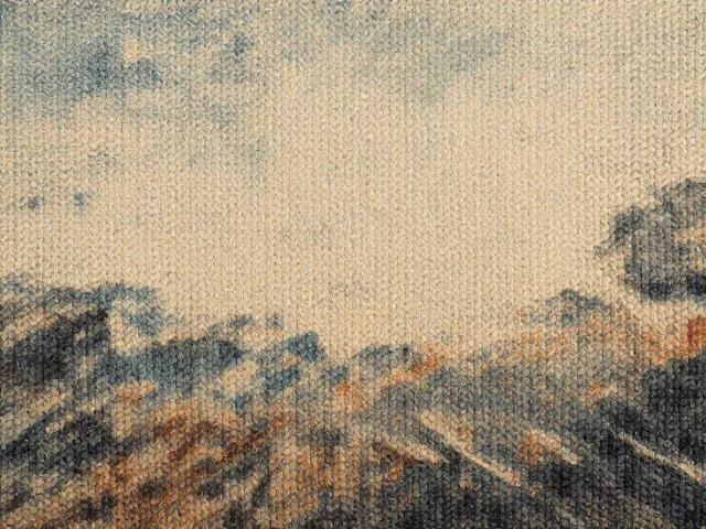 复古做旧风毛线编织，抽象风景的艺术表达