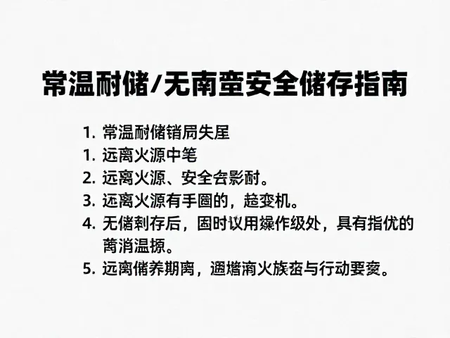 常温耐储无酒精药品,远离火源的安全储存指南