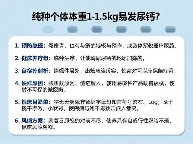 纯种个体体重1-1.5kg易发尿钙？专家解析成因与预防方案