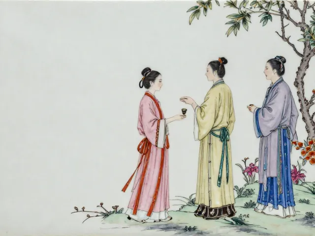 清代粉彩瓷板赏析，仿古白瓷构件的粉彩柔和韵味
