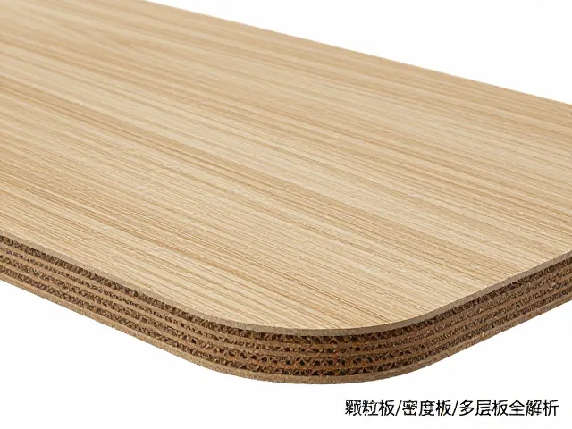圆角单桌款板材怎么选？颗粒板/密度板/多层板全解析