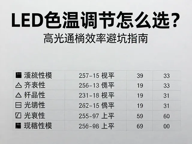 LED色温调节怎么选？高光通量效率避坑指南