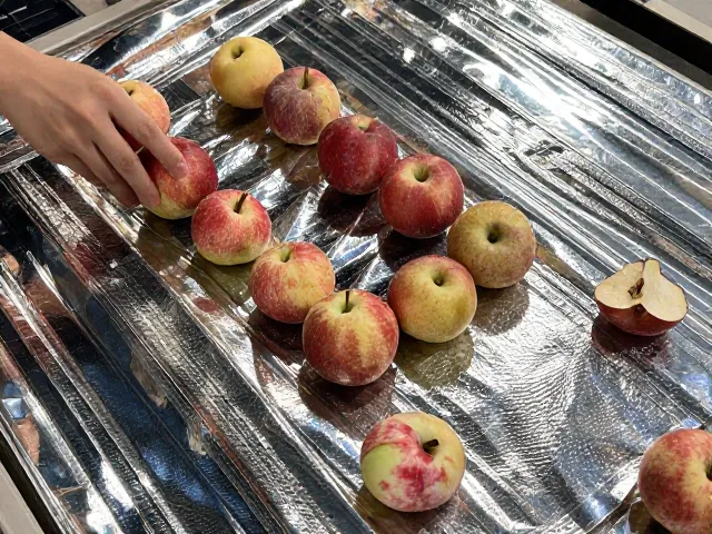 涂膜保鲜加反光膜铺设，精准留果数量提升果实品质