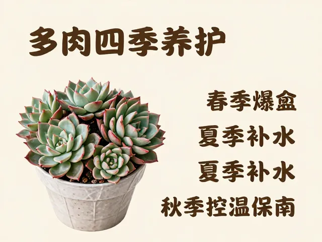 多肉四季养护，春季爆盆、夏季补水、秋季控温保湿指南
