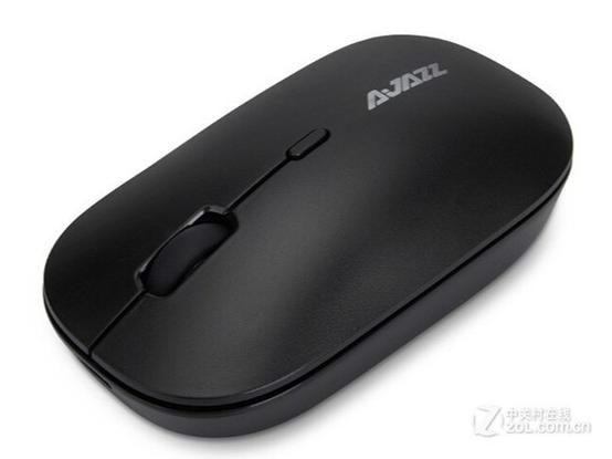 鼠标侧视图，突出人体工学和防滑纹理