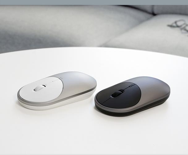 Close-up of a gaming mouse with RGB lighting