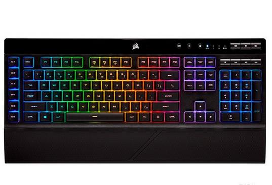 海盗船K57 RGB无线游戏键盘 vs 腹灵Geo65HE 单模下灯位 深度对比