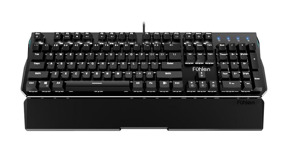 可拆卸掌托的键盘侧面视图