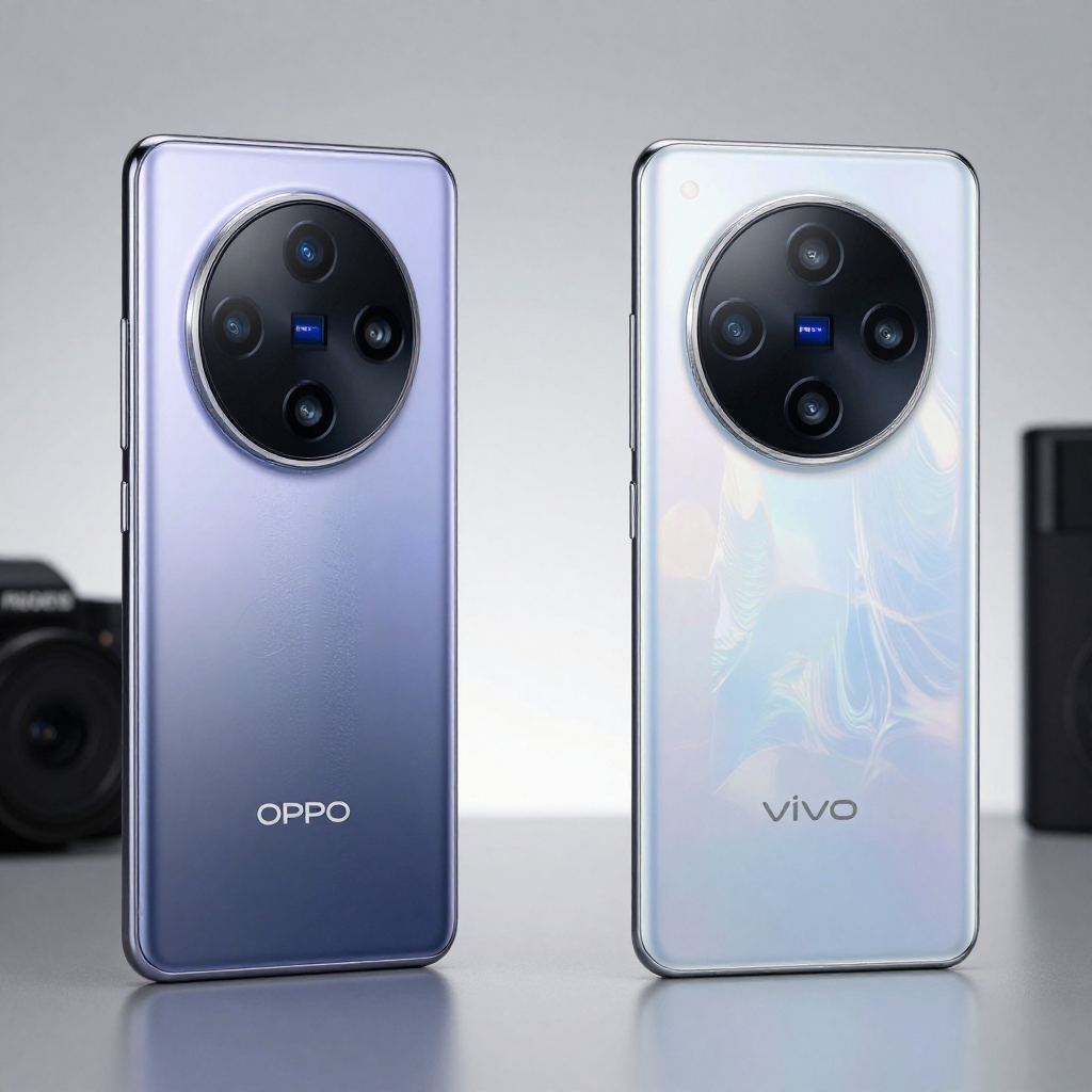 OPPO Reno9与vivo S20正面外观对比展示，突出屏幕与机身设计差异