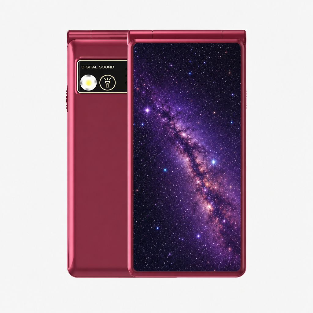朵唯9S翻盖老人手机，大字大声，翻盖接听