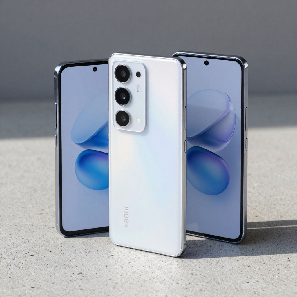 Redmi Note 13 Pro与iQOO Z8对比展示图，突出屏幕与机身设计