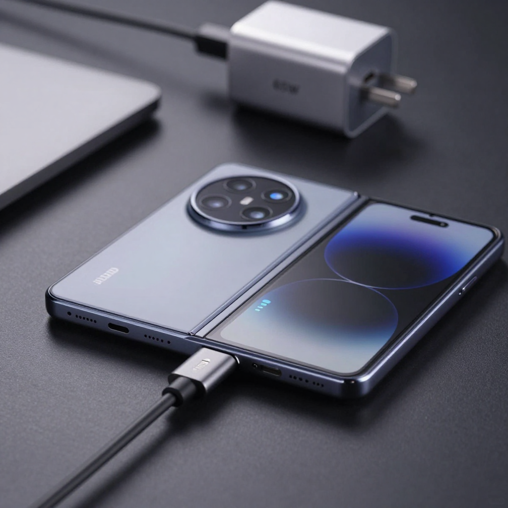 折叠屏手机商务场景使用示意图