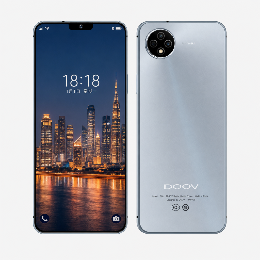 朵唯P60（4+64GB）6.5英寸大屏，Type-C接口，人脸解锁