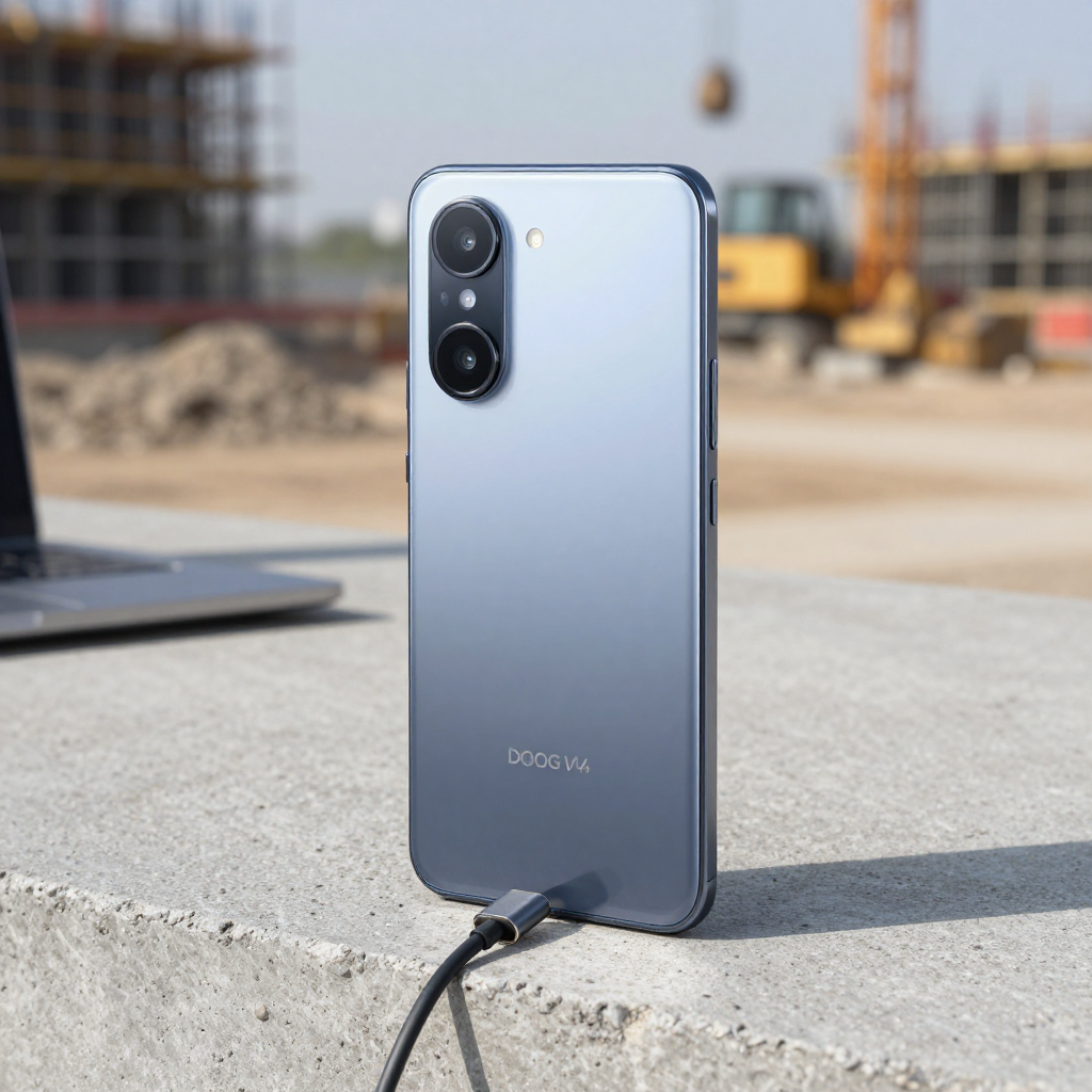 DOOGEE V34手机外观展示，突出三防设计与电池容量