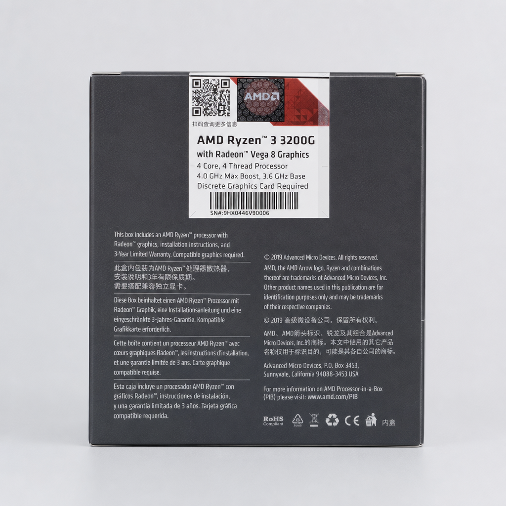 AMD AMD Ryzen 3 3200G CPU处理器产品图片