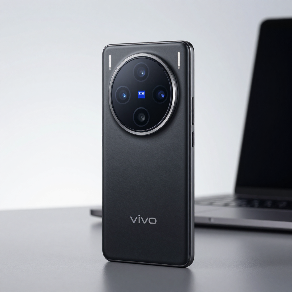 vivo多款入门级手机排列展示，背景为科技感线条