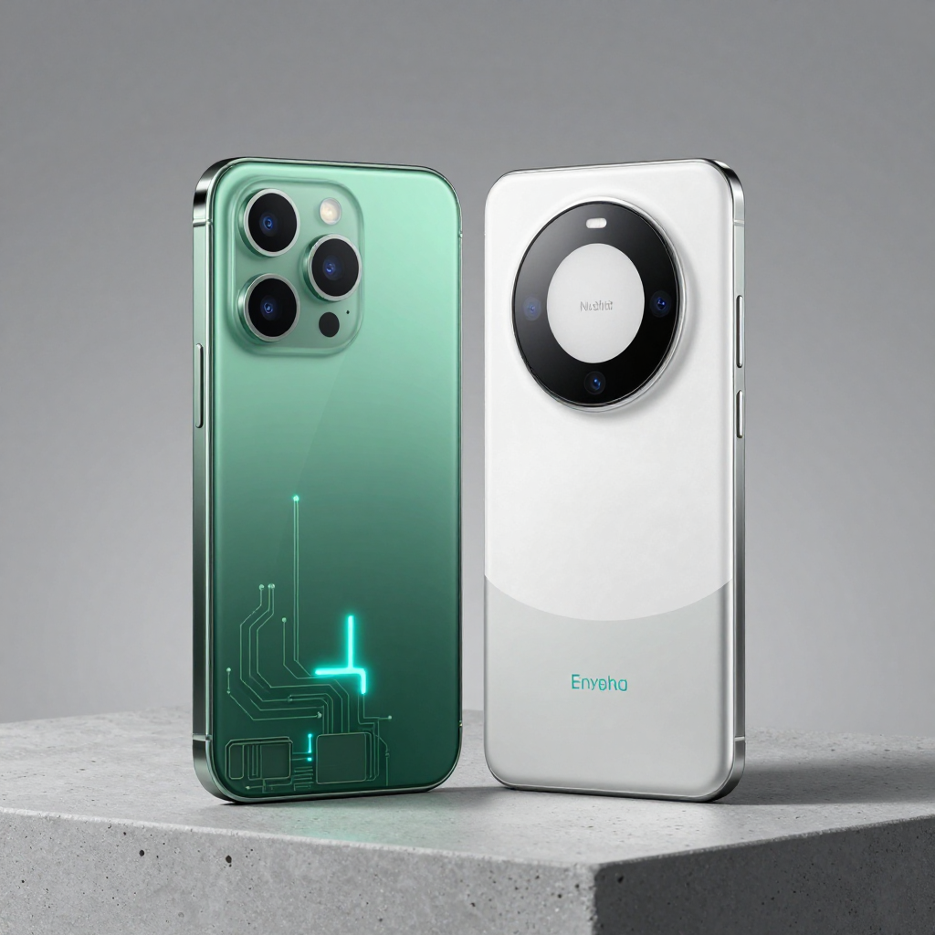 Nothing Phone 2与竞品手机并排展示，突出设计差异