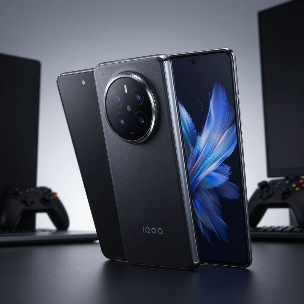 iQOO Z9 Fold与荣耀Magic V2折叠状态对比图