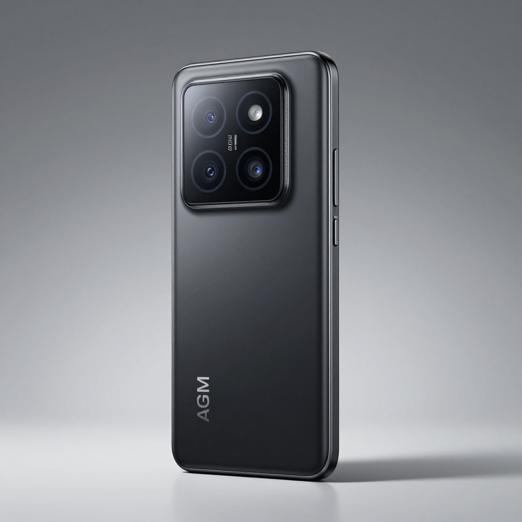 AGM M8 Pro 三防手机在户外环境展示，突出其坚固外壳和红外夜视功能