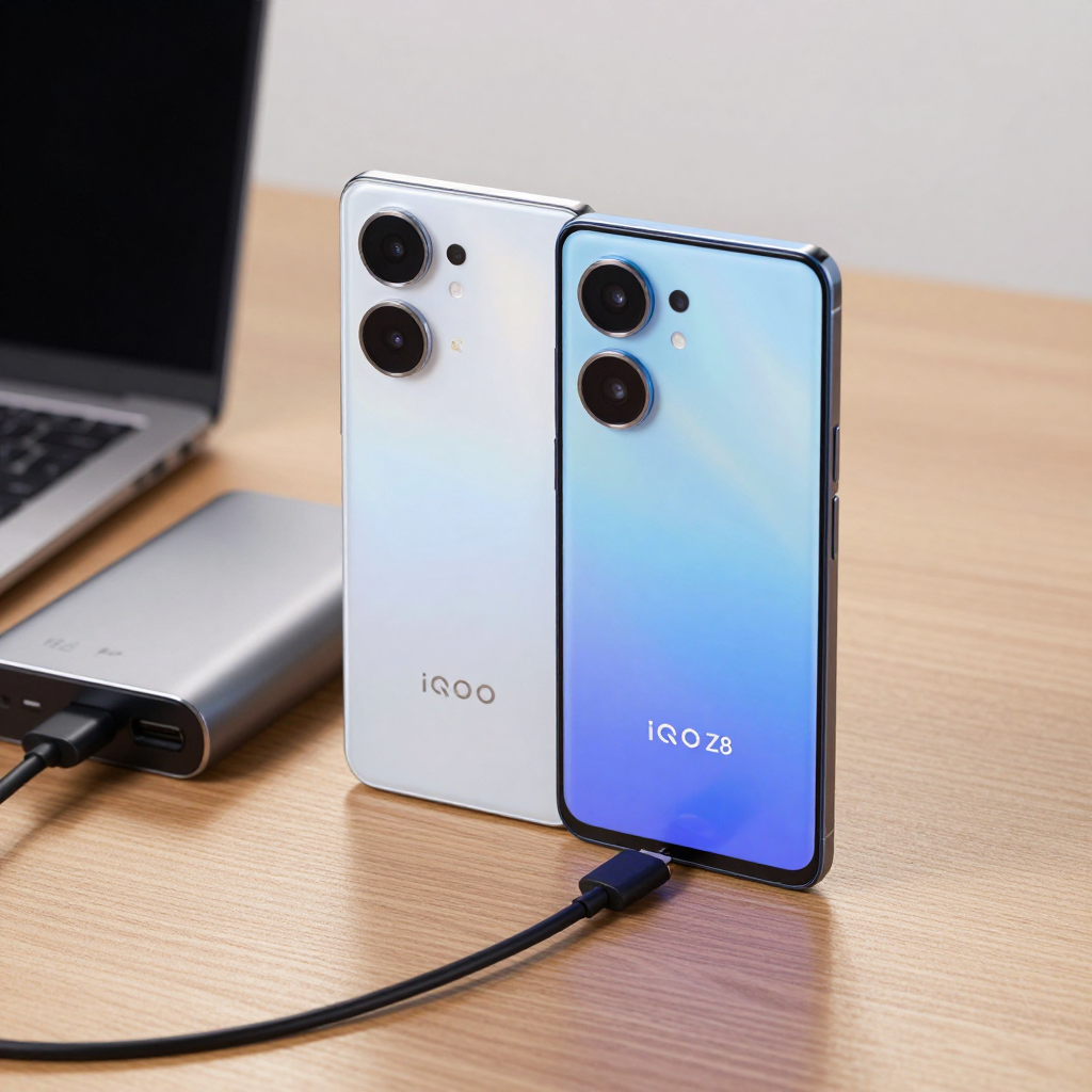 Redmi Note 13 Pro+ 与 iQOO Z8 对比图，展示外观设计与屏幕效果