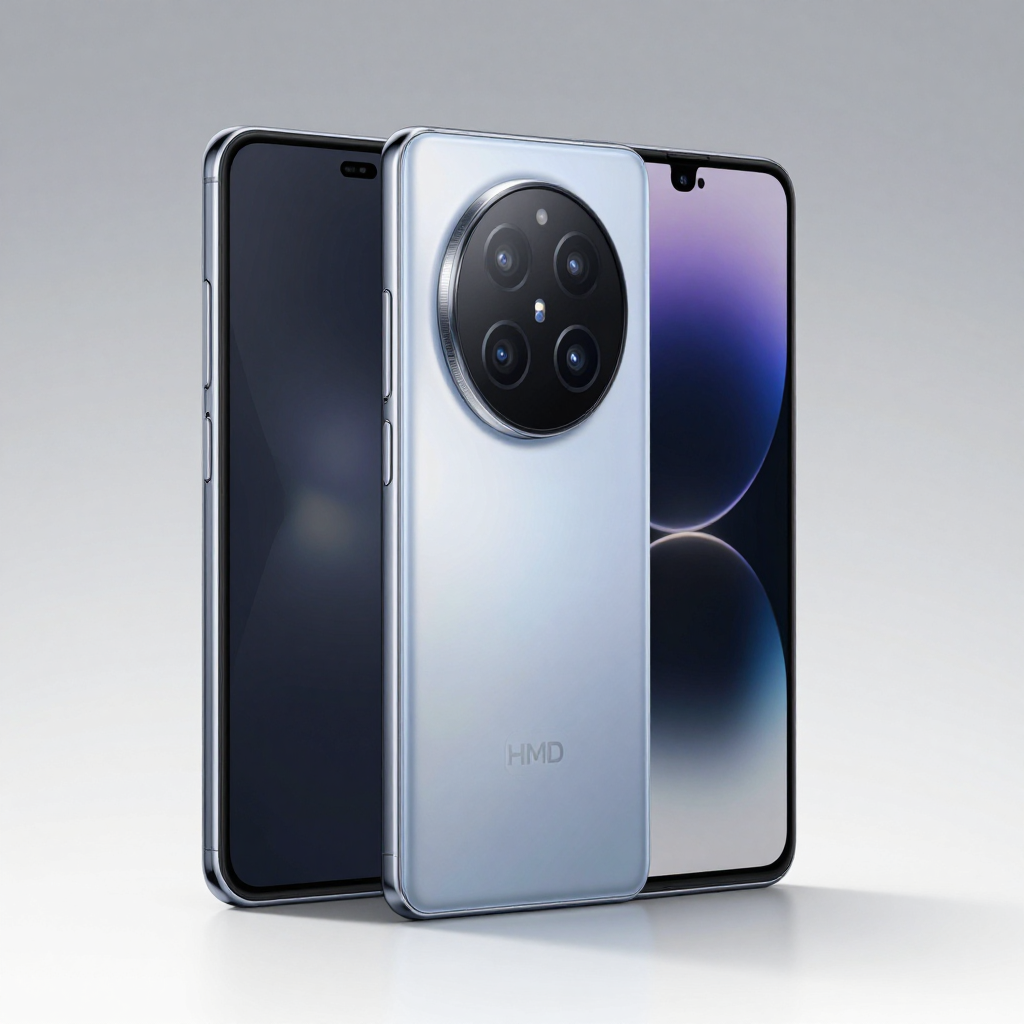 HMD Pro 5折叠屏手机展开与折叠状态对比图