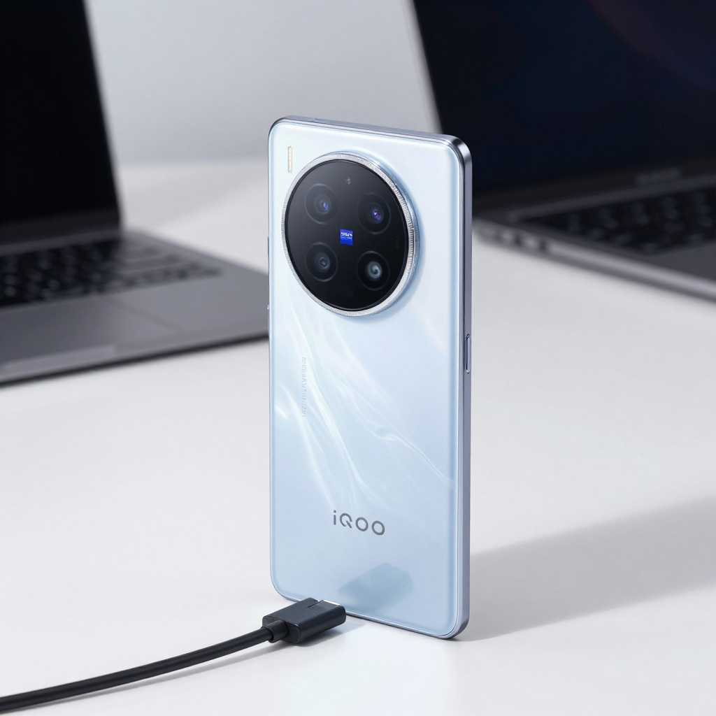 iQOO Z9 Turbo 外观展示，突出其轻薄机身和电池标识