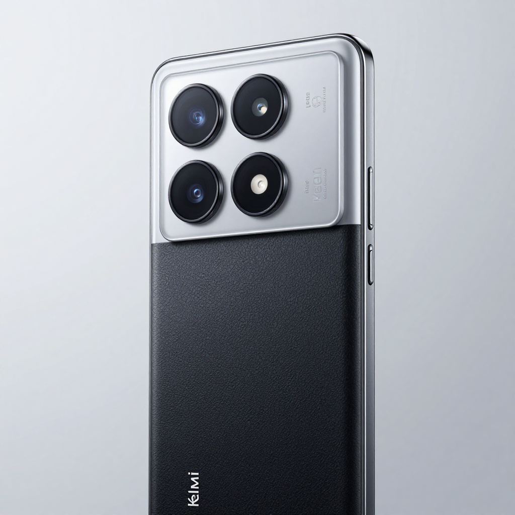 Redmi K70系列手机展示，突出2K直屏和金属边框质感