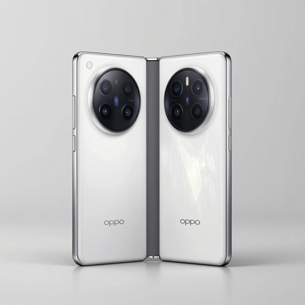 OPPO Reno Fold系列手机展示其轻薄机身和多彩配色
