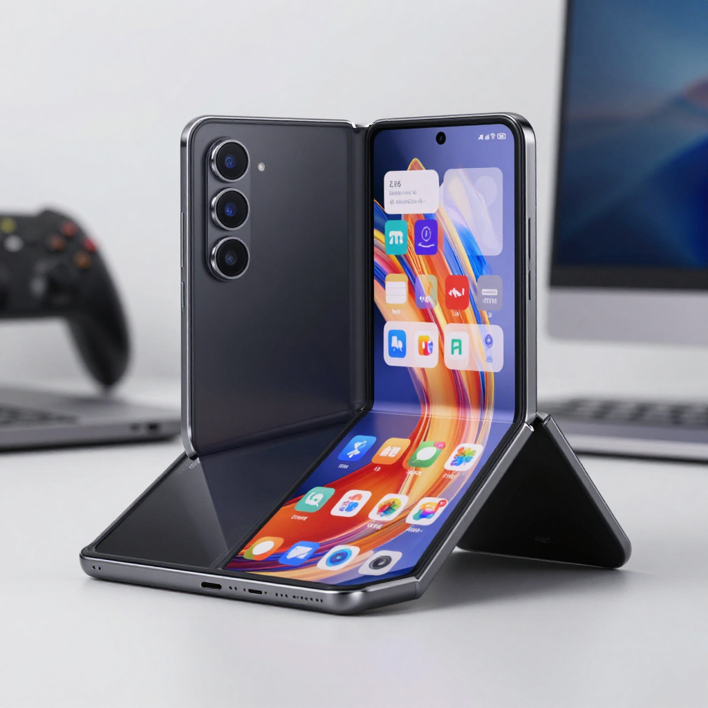 Samsung Galaxy Z Fold5 open showing multitasking capabilities
