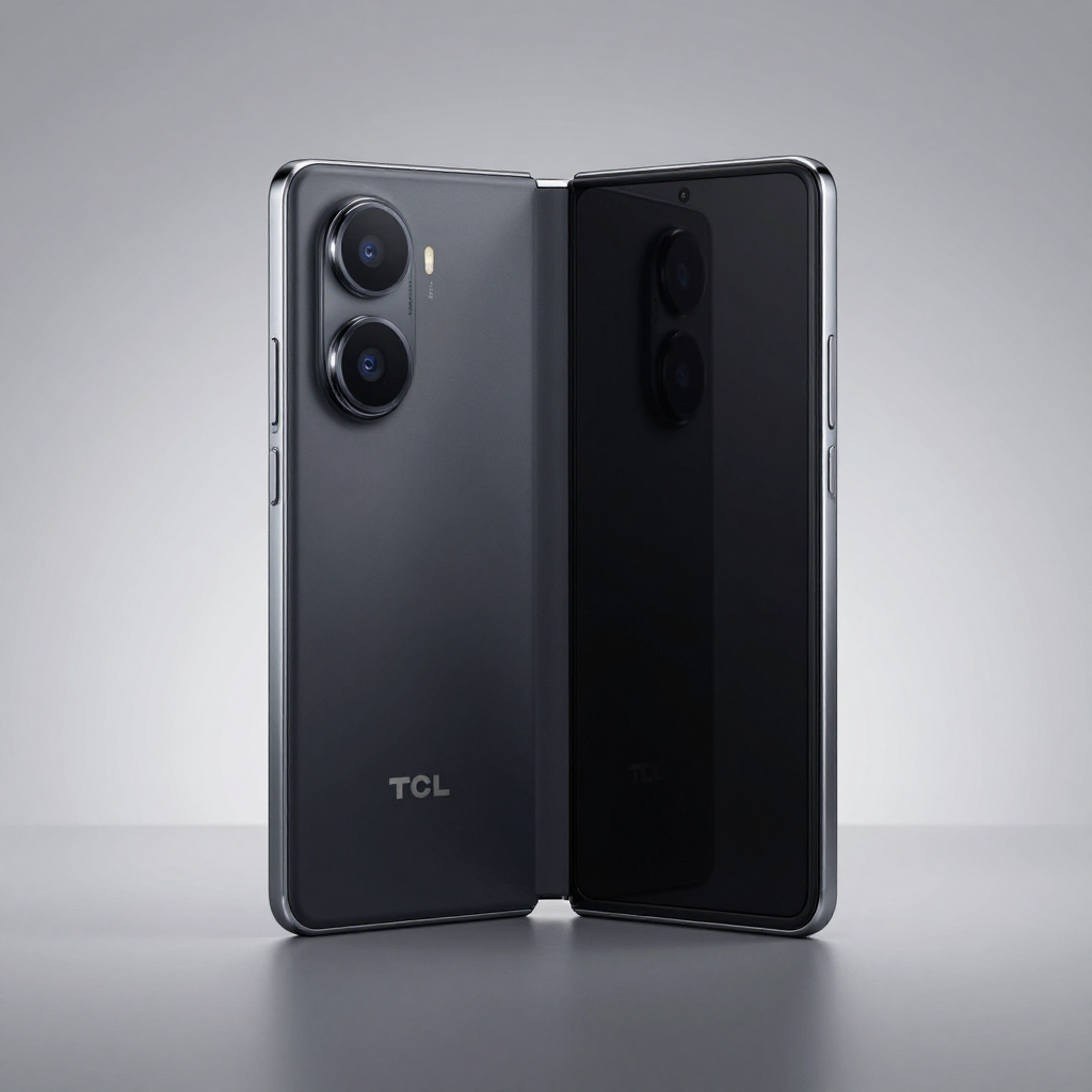 TCL 2026 年三款旗舰手机外观展示，包括折叠屏和直板机
