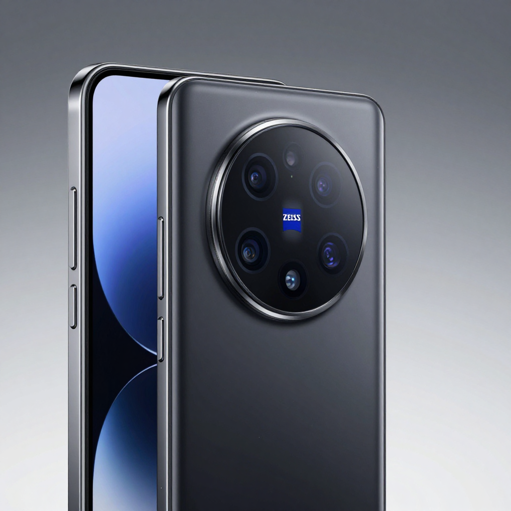 索尼Xperia 1 V 正面屏幕显示蔡司镜头标识特写