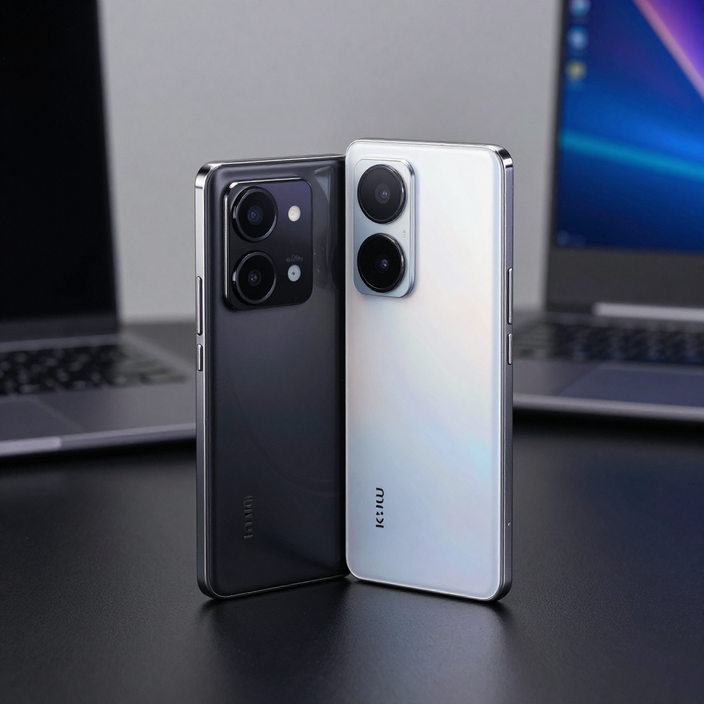 一加 Ace 3 Pro 与 iQOO Z9 Turbo 对比实拍图，展示屏幕和机身质感