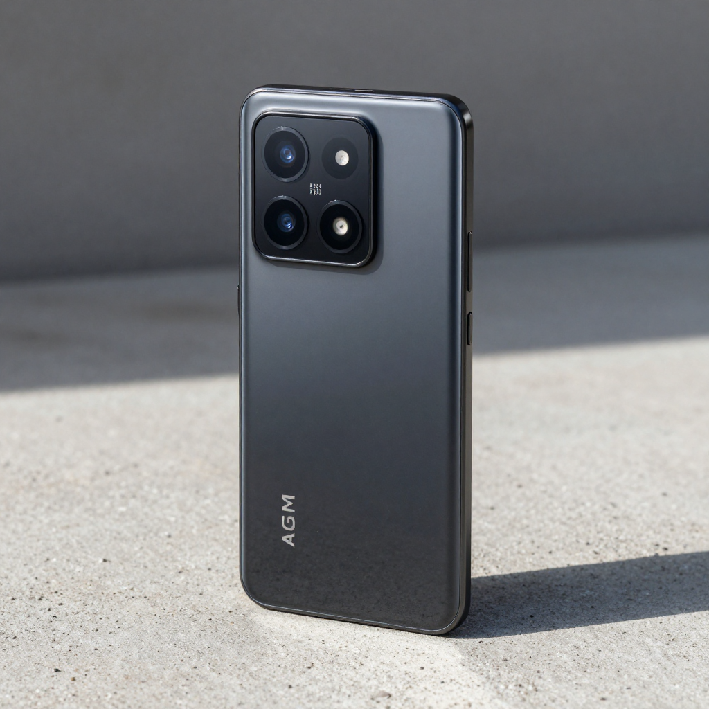 AGM H50 Pro与Redmi K70 Ultra外观对比展示，突出AGM的三防设计和Redmi的轻薄机身