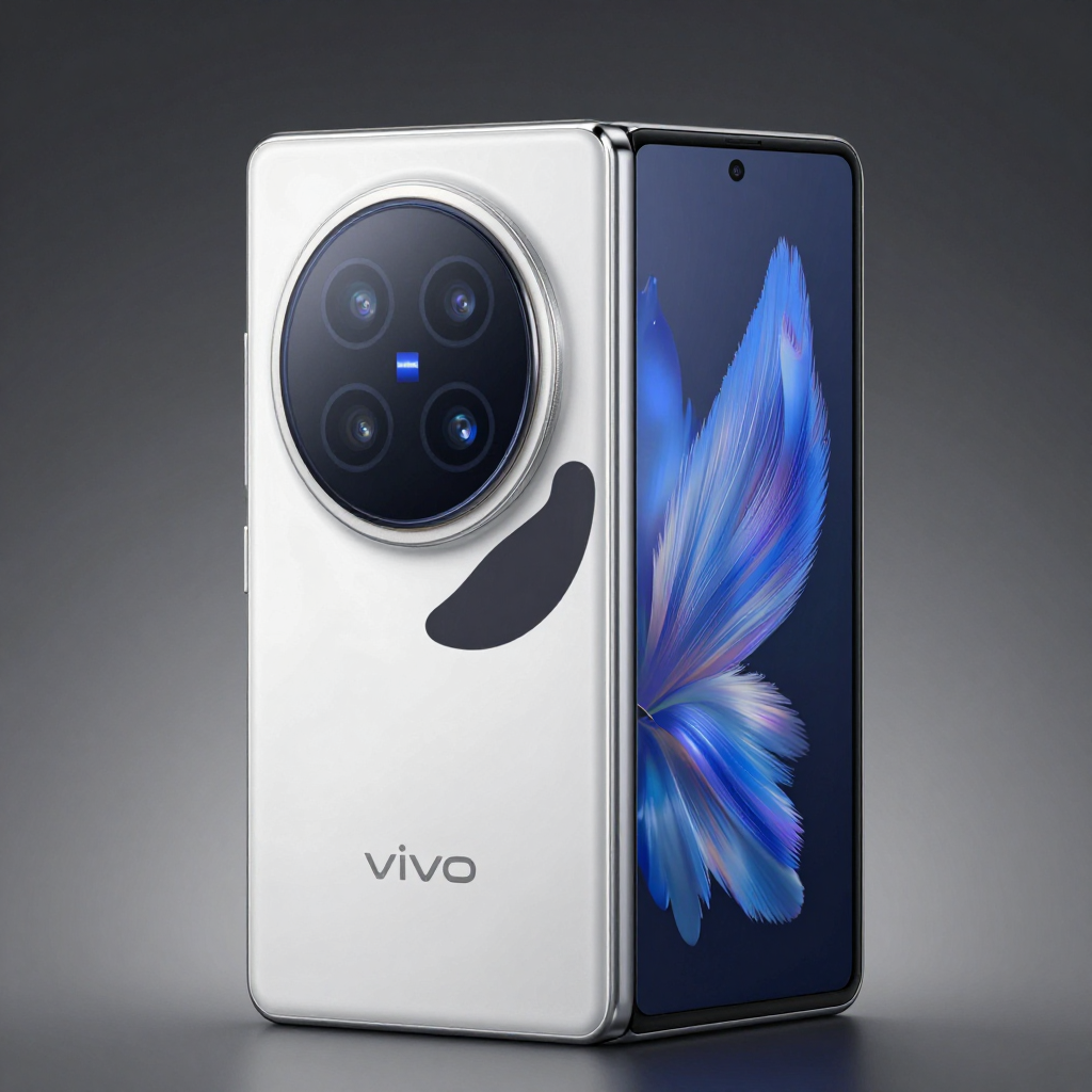 vivo手机折叠与展开场景对比图，展示大屏优势