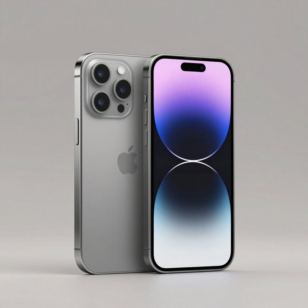 iPhone 13与iPhone 14系列外观对比图，展示灵动岛与边框变化