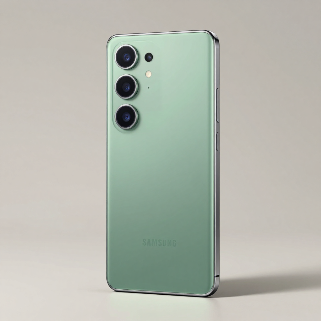 Samsung Galaxy A54 5G 手机外观展示，突出其金属中框和屏幕质感