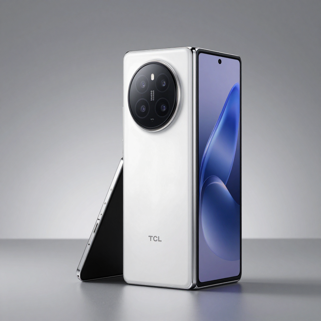 TCL V17 Pro折叠屏展开态展示商务场景