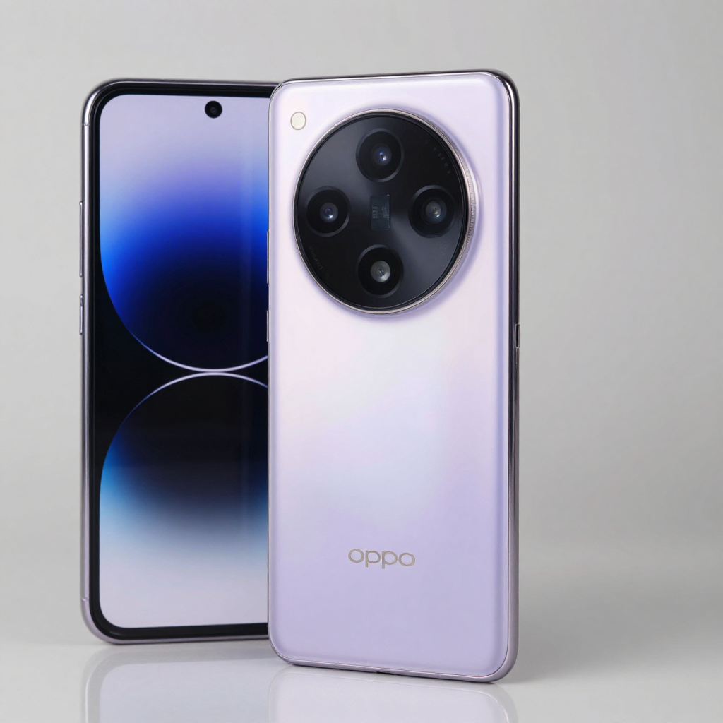 OPPO多款中端手机排列展示，突出Reno系列与Find系列的设计语言