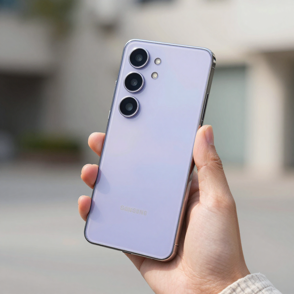 Samsung Galaxy A54 5G手机在户外阳光下显示清晰明亮的屏幕