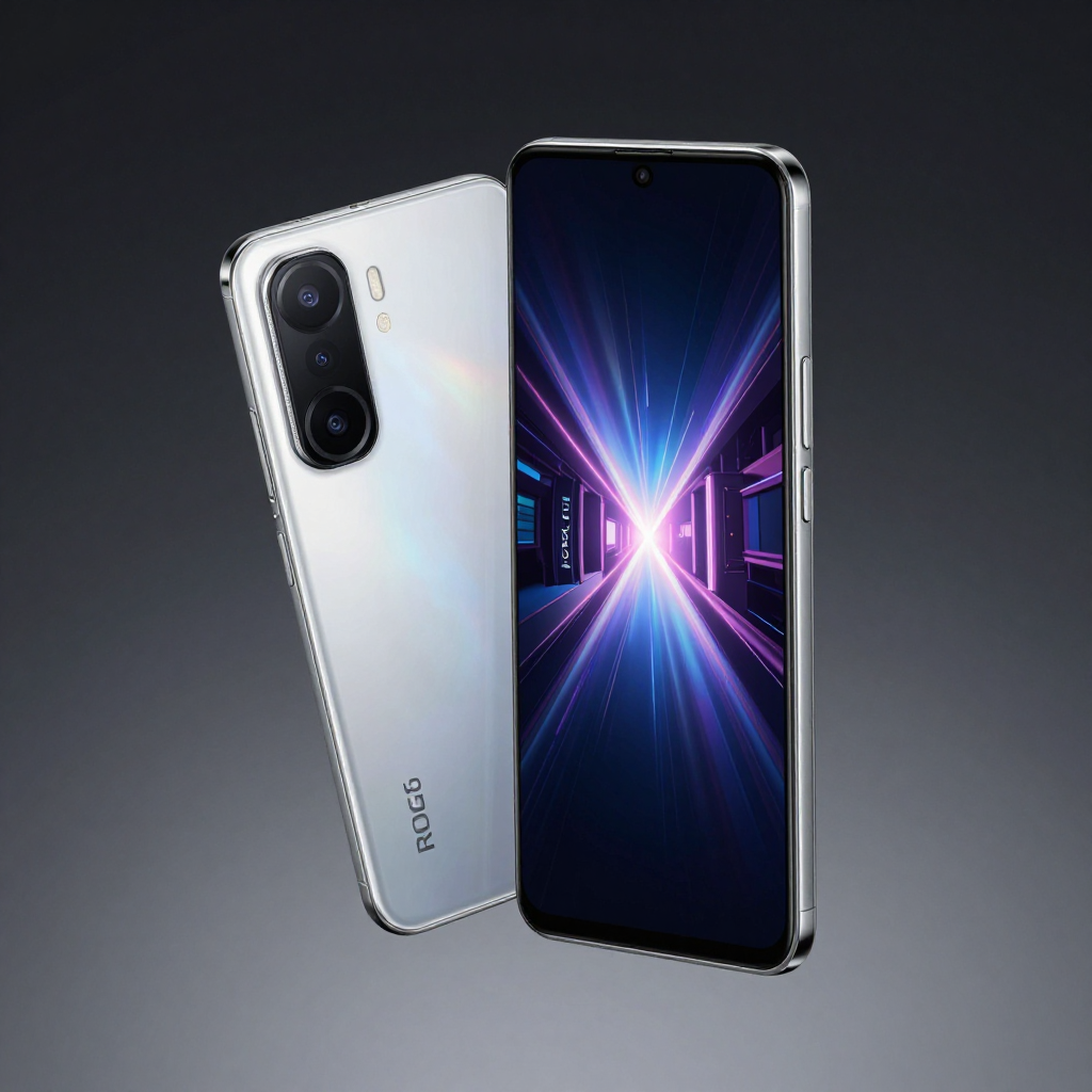 ROG Phone游戏场景特写，展示屏幕与机身设计