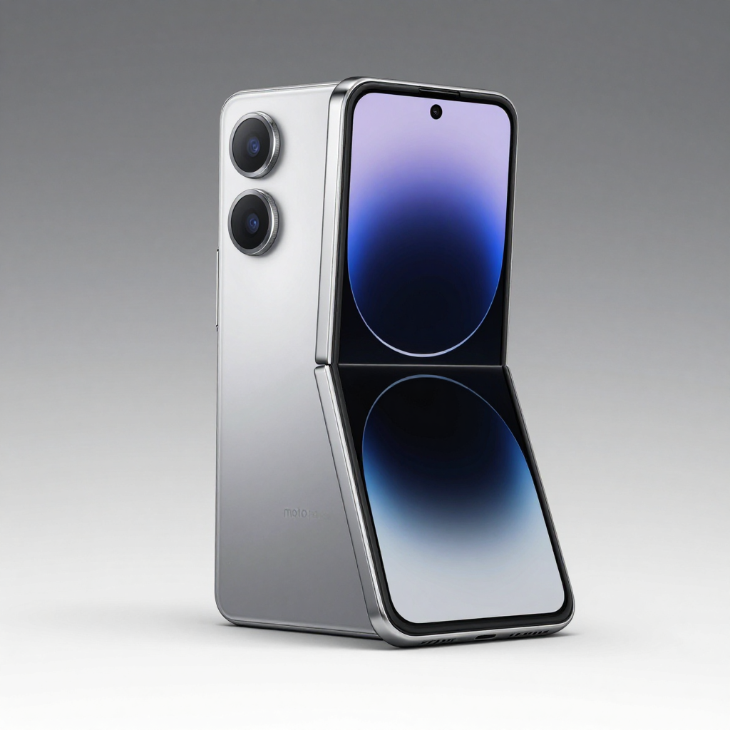 Moto G54 5G 手机外观展示，深色背景突出机身线条